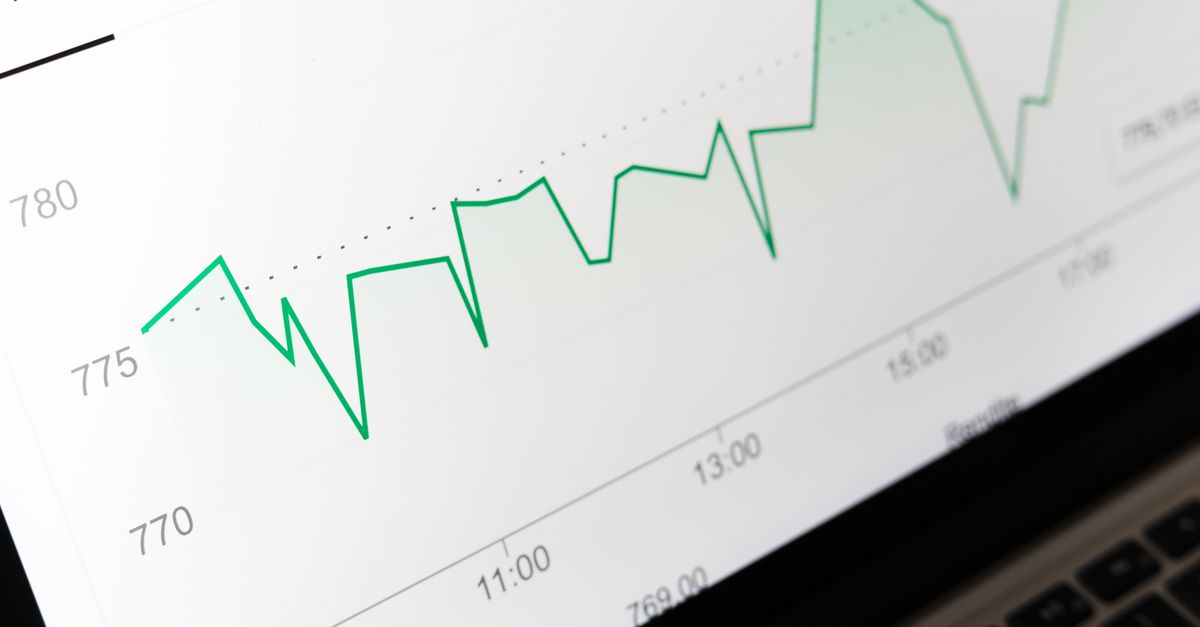 Detailed close-up of a financial graph on a computer screen showing data trends.